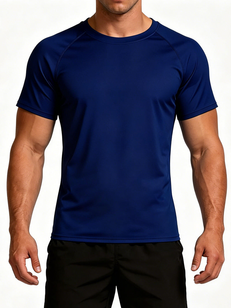 ANFERRY Short Sleeve Swim Shirts for Men Printed UPF50+ Sun Protection Athletic Rash Guards Top