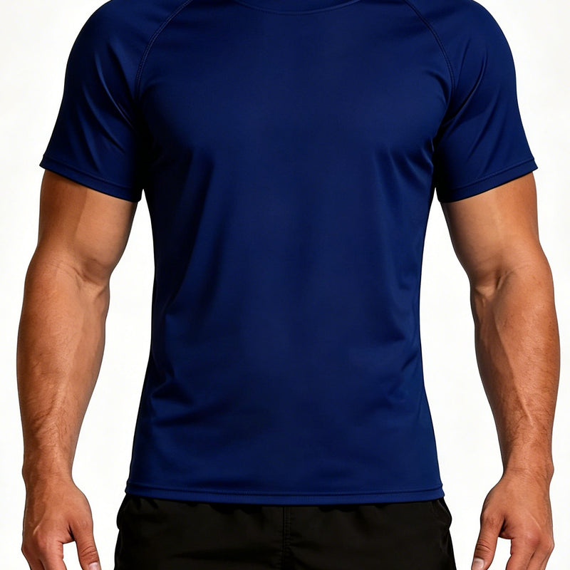 ANFERRY Short Sleeve Swim Shirts for Men Printed UPF50+ Sun Protection Athletic Rash Guards Top