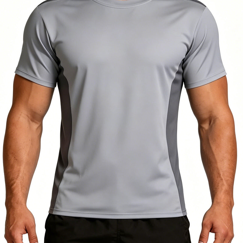 ANFERRY Men Swim Shirts Color Block UPF50+ Sun Protection Rash Guard Quick Dry Stretchy Swim Top