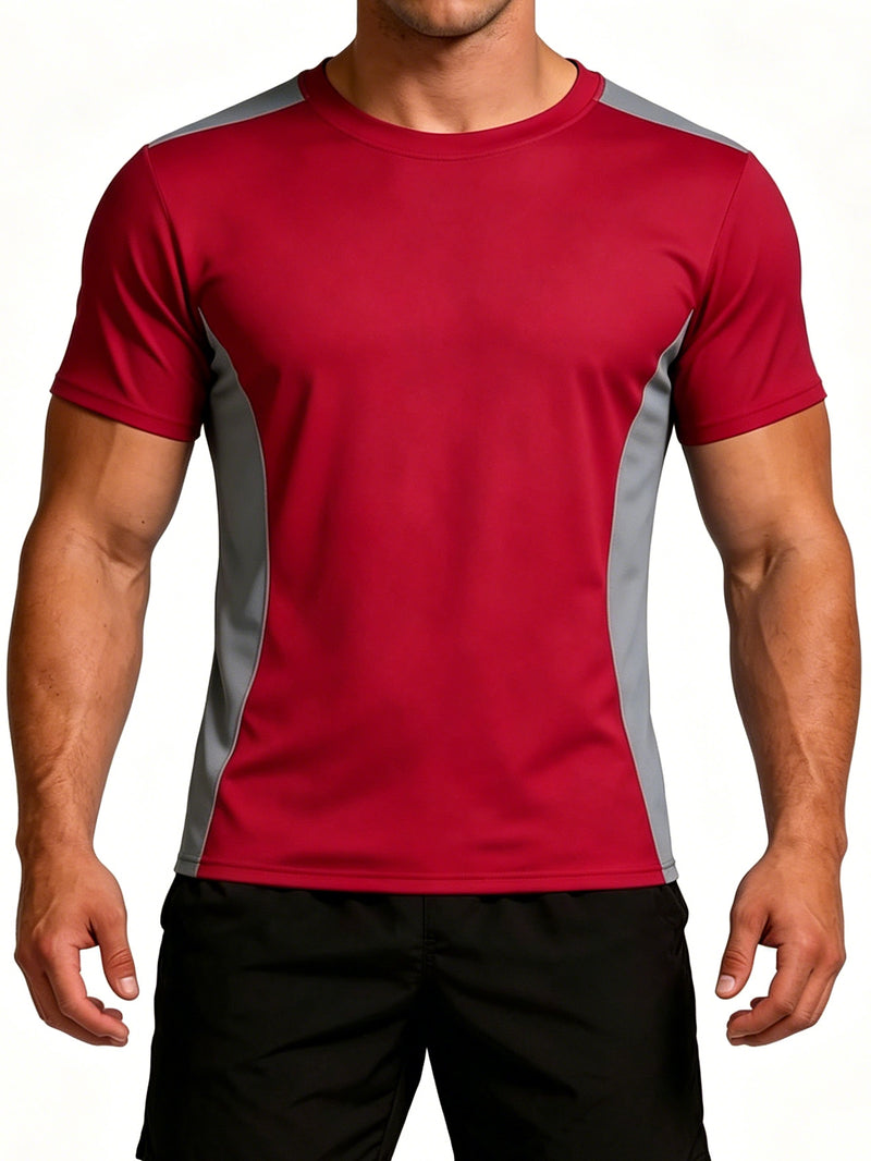 ANFERRY Men Swim Shirts Color Block UPF50+ Sun Protection Rash Guard Quick Dry Stretchy Swim Top