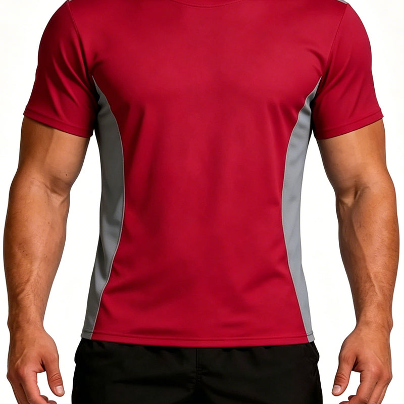 ANFERRY Men Swim Shirts Color Block UPF50+ Sun Protection Rash Guard Quick Dry Stretchy Swim Top
