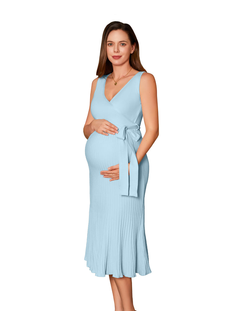 V FOR CITY Spring Summer Maternity Dress Knit Midi Pregancy Dresses 20