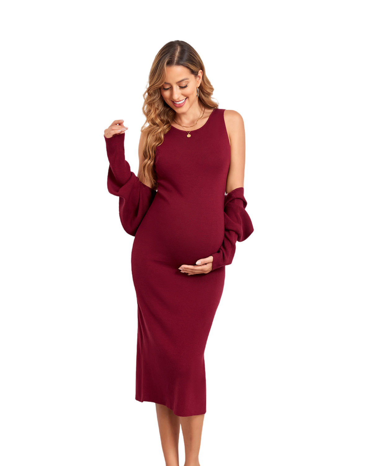 V FOR CITY Maternity Dress Sweater Two Piece Sets for Women Bodycon Dr