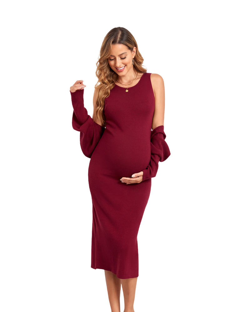 V FOR CITY Maternity Dress Sweater Two Piece Sets for Women Bodycon Dr V FOR CITY Maternity Dress Sweater Two Piece Sets for Women Bodycon Dr