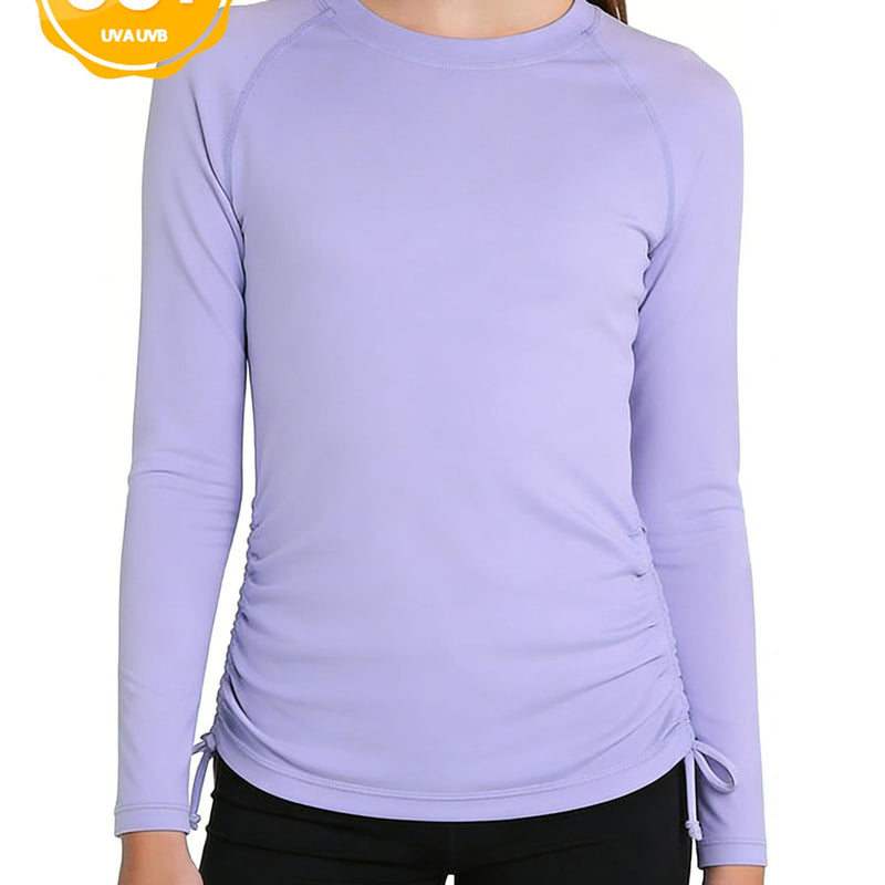 ANFERRY Girls Rash Guard Long Sleeve UPF50+ Sun Protection Swim Top Outdoor Athletic Shirts,Sizes 7-16