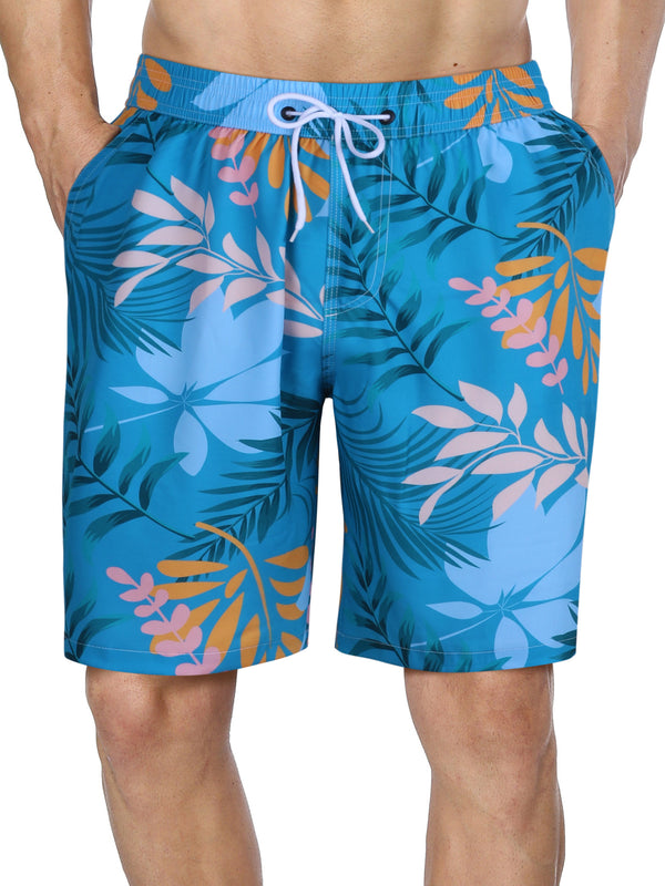 ANFERRY Mens Swim Trunks Quick Dry Swim Board Shorts Beach Short with Pockets Print Elastic Waist Bathing Suit Swimsuit