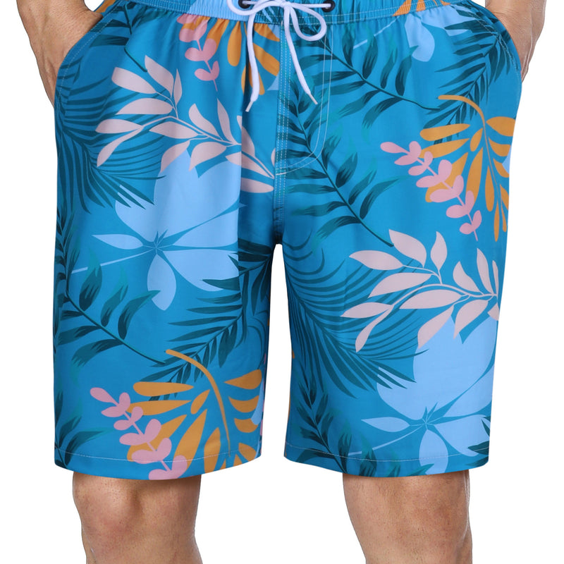 ANFERRY Mens Swim Trunks Quick Dry Swim Board Shorts Beach Short with Pockets Print Elastic Waist Bathing Suit Swimsuit