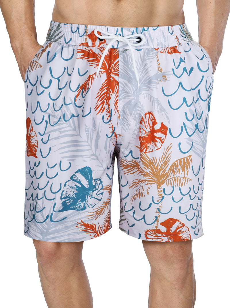 ANFERRY Mens Swim Trunks Quick Dry Swim Board Shorts Beach Short with Pockets Print Elastic Waist Bathing Suit Swimsuit