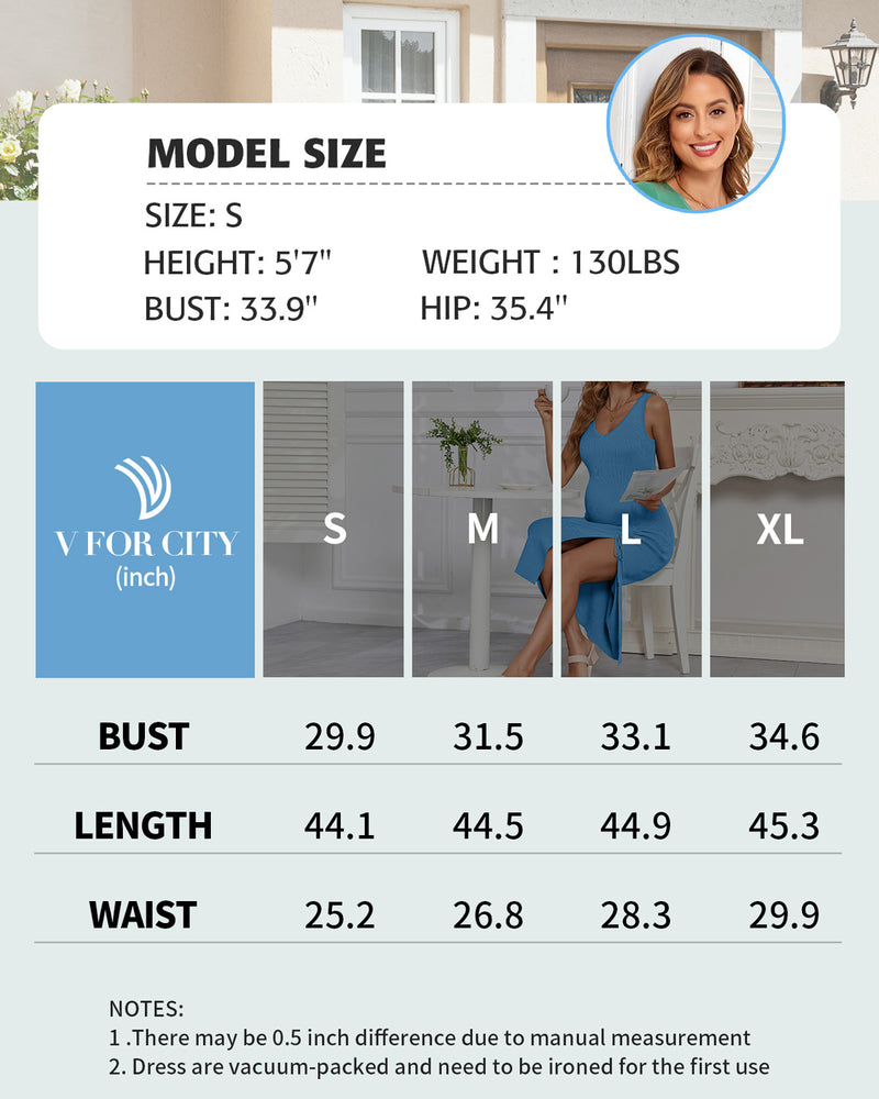 V FOR CITY Maternity Dress Sleeveless Casual Dresses for Women Knit Bo