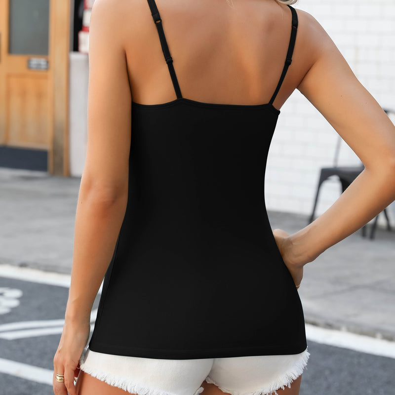 ANFERRY Women Tank Top with Shelf Bra Cotton Camisole Undershirt Pack of 2