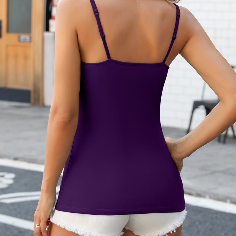 ANFERRY Women Tank Top with Shelf Bra Cotton Camisole Undershirt Pack of 2