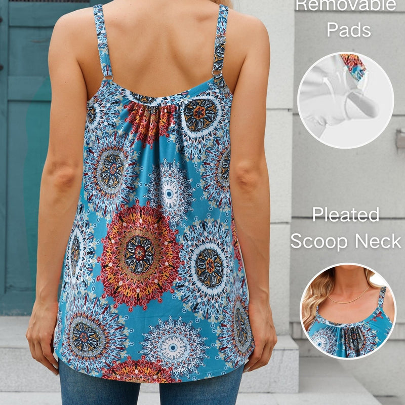 ANFERRY Camisoles for Women Loose Fit Adjustable Straps Tank Tops with Built in Bra Scoop Neck High Elastic Cami Shirts