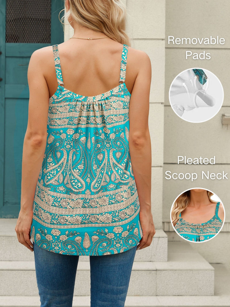 ANFERRY Camisoles for Women Loose Fit Adjustable Straps Tank Tops with Built in Bra Scoop Neck High Elastic Cami Shirts