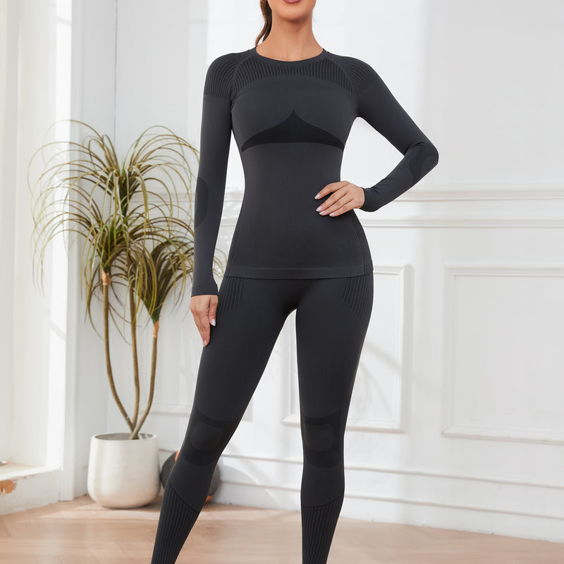 Women Seamless Thermal Underwear Set, Long Johns Warm Base Layer Top & Bottom, Functional Winter Warm Clothes for Ski, Snow Sports & Cold Weather