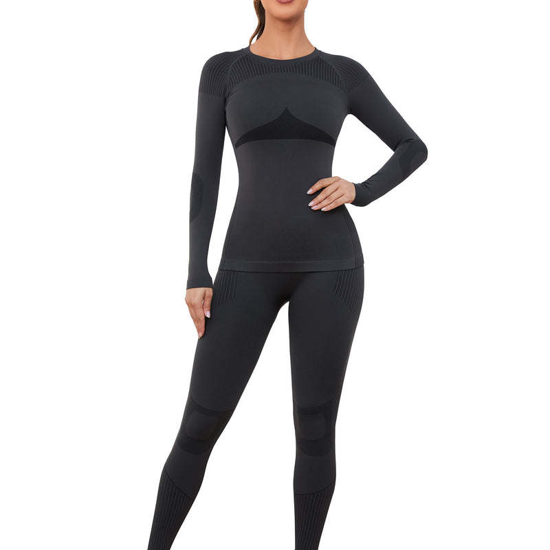 Women Seamless Thermal Underwear Set, Long Johns Warm Base Layer Top & Bottom, Functional Winter Warm Clothes for Ski, Snow Sports & Cold Weather
