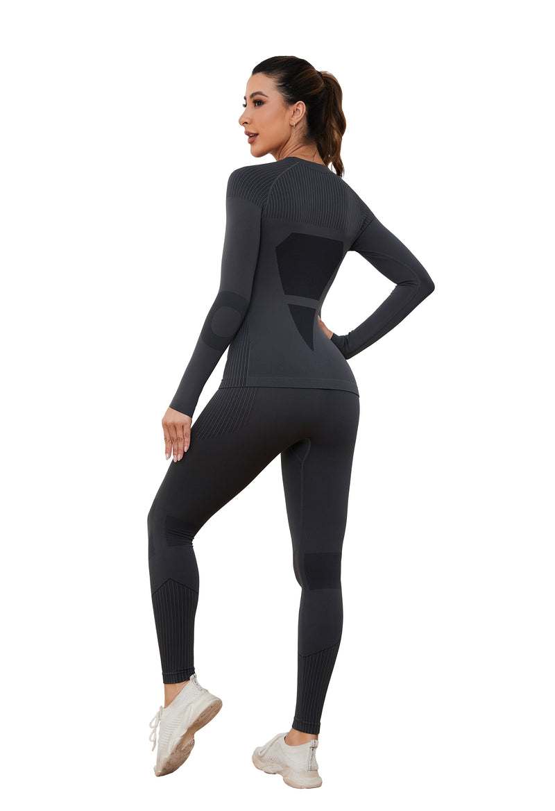 Women Seamless Thermal Underwear Set, Long Johns Warm Base Layer Top & Bottom, Functional Winter Warm Clothes for Ski, Snow Sports & Cold Weather