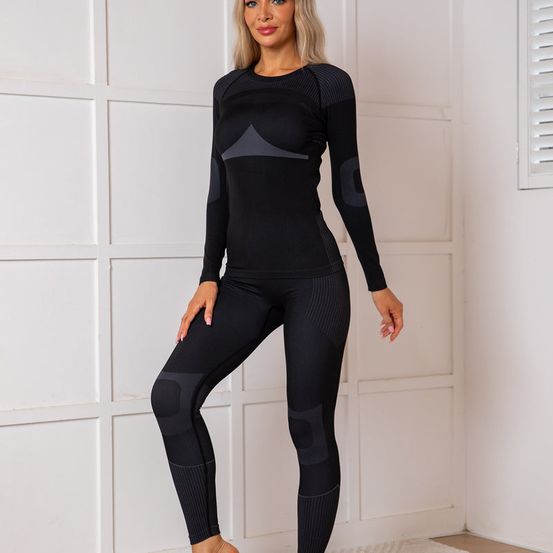 Women Seamless Thermal Underwear Set, Long Johns Warm Base Layer Top & Bottom, Functional Winter Warm Clothes for Ski, Snow Sports & Cold Weather