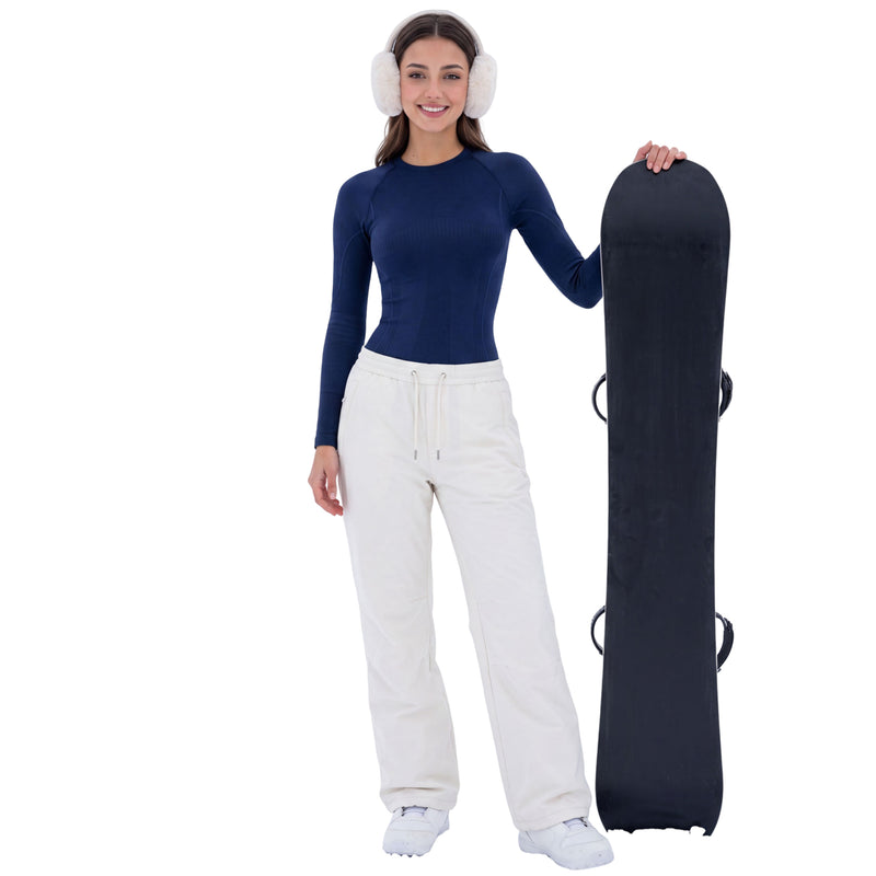 Women Seamless Crew Neck Thermal Underwear Long Johns Ski Moisture Wicking Base Layer Set