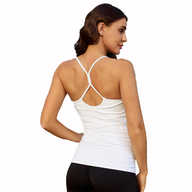 Women Y Back Maternity Tank Top Removable Pads Side Ruched Pregnancy Postpartum Cami