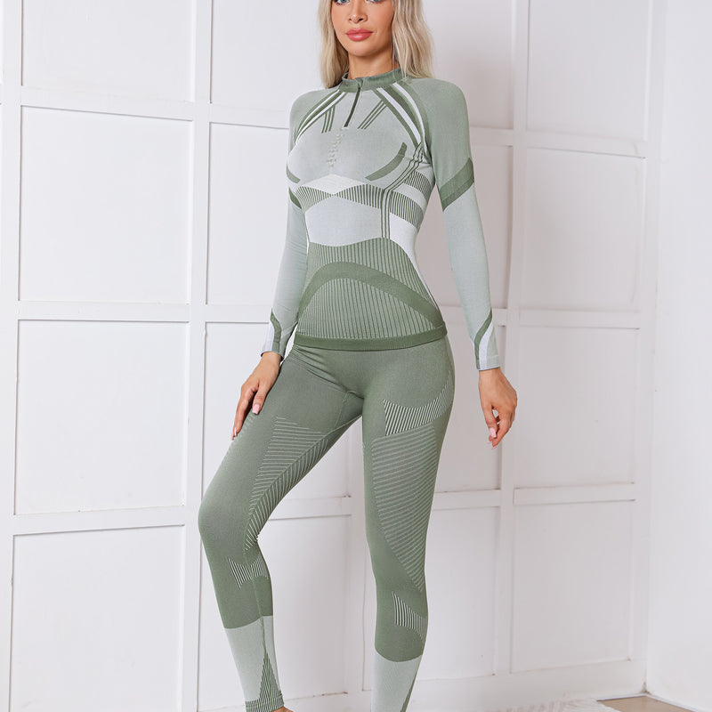 Women Seamless Half Zip Thermal Underwear Set, Long Johns Warm Base Layer Top & Bottom, Thick Compression Thermal Wear for Ski & Cold Weather Seasons