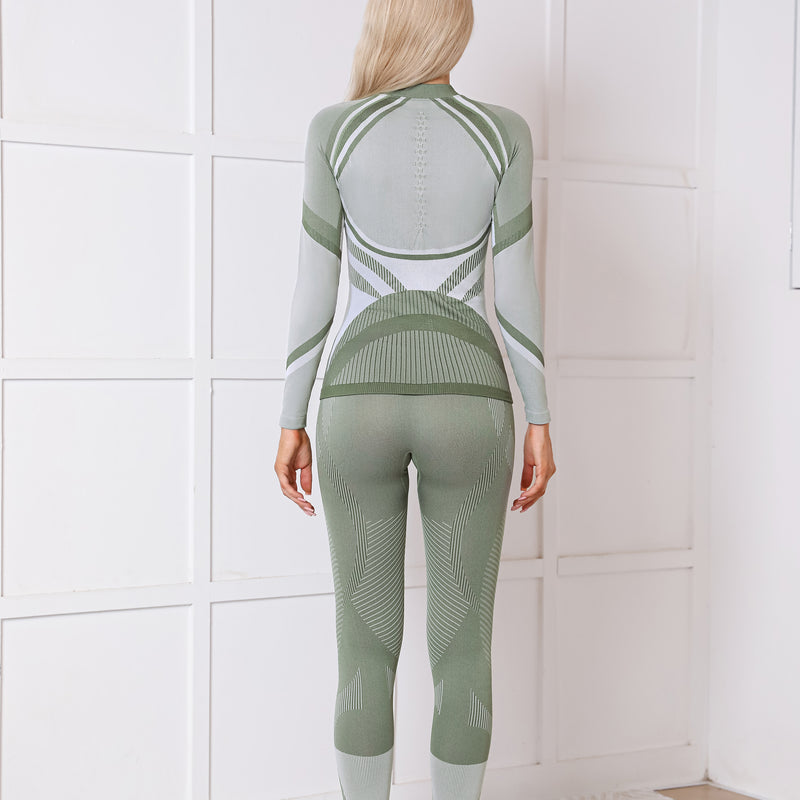 Women Seamless Half Zip Thermal Underwear Set, Long Johns Warm Base Layer Top & Bottom, Thick Compression Thermal Wear for Ski & Cold Weather Seasons