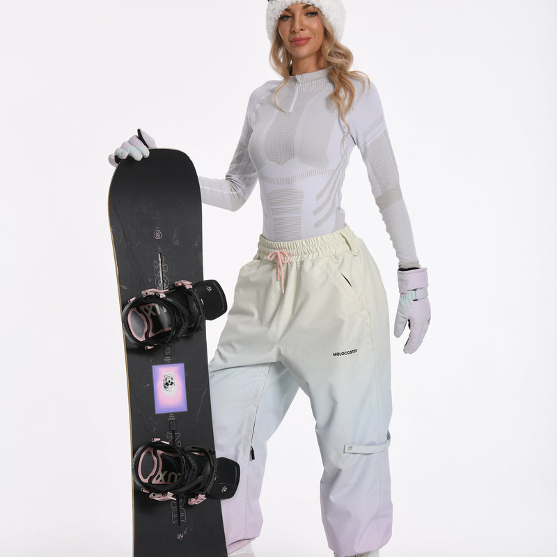 Women Seamless Quarter Zip Thermal Underwear Set, Long Sleeve Compression Base Layer Top & Bottom with Ergonomic Design, Warm Functional Thermal Wear for Winter Cold Weather