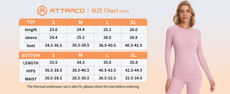 Women Seamless Thermal Underwear Set, Round Neck Long Johns Warm Base Layer Top & Bottom, Functional Winter Thermal Clothes for Cold Weather & Holiday Seasons