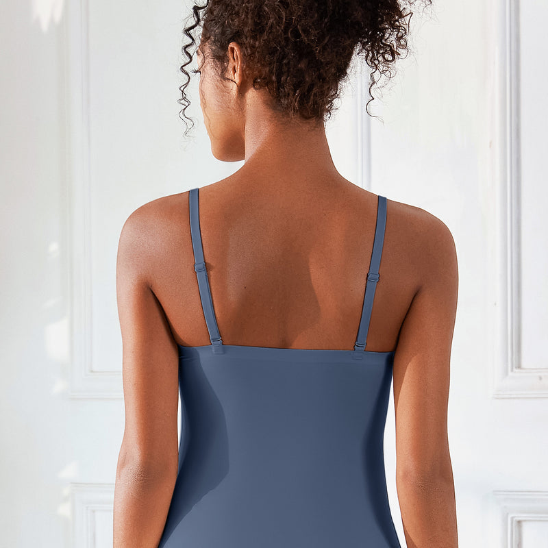 Women's Square Neck Adjustable Strap Built-in Bra Camisole