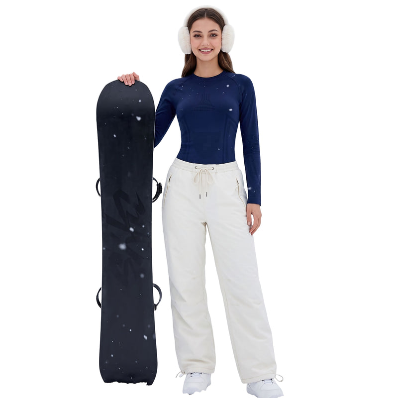 Women Seamless Crew Neck Thermal Underwear Set Long Johns Ski Moisture Wicking Base Layer