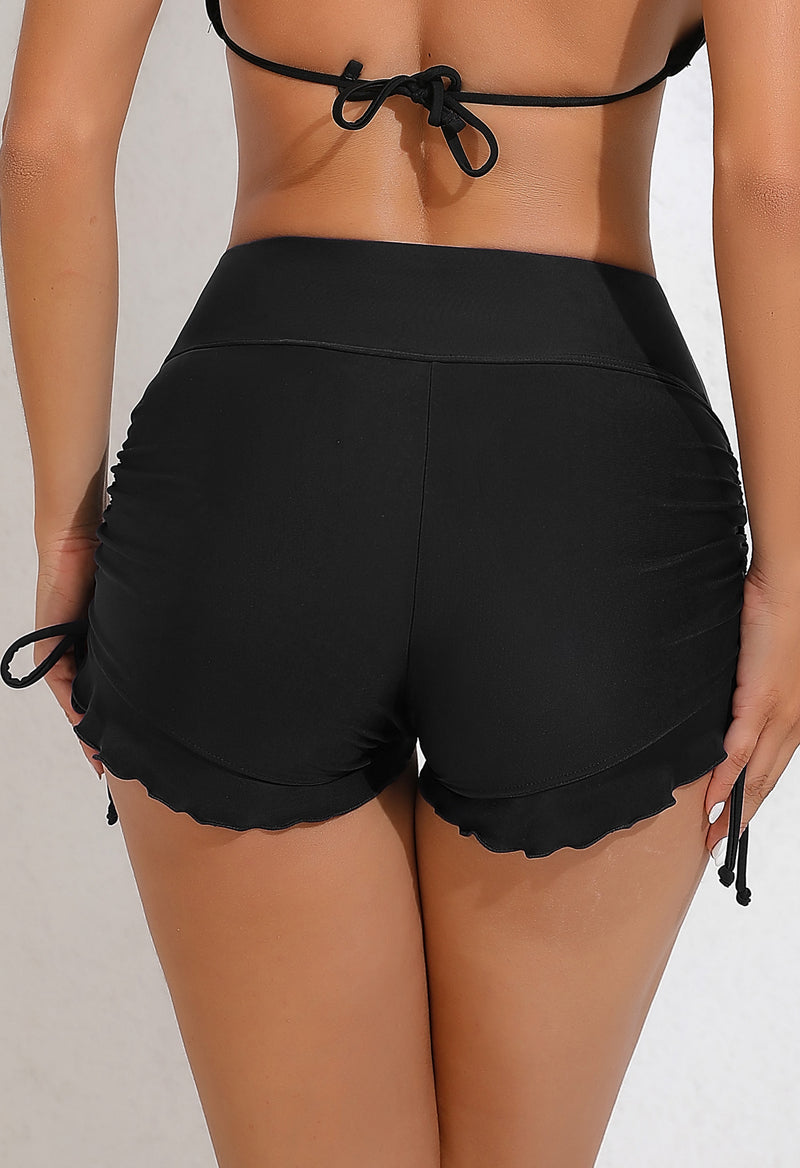 Women's High Waist Drawstring Swim Shorts