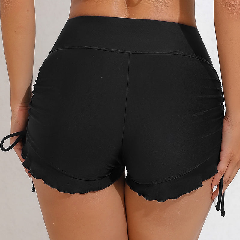Women's High Waist Drawstring Swim Shorts