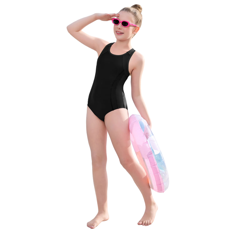 Girls 7-16Y Athletic Racerback Cutout Competition One Piece Swimsuit