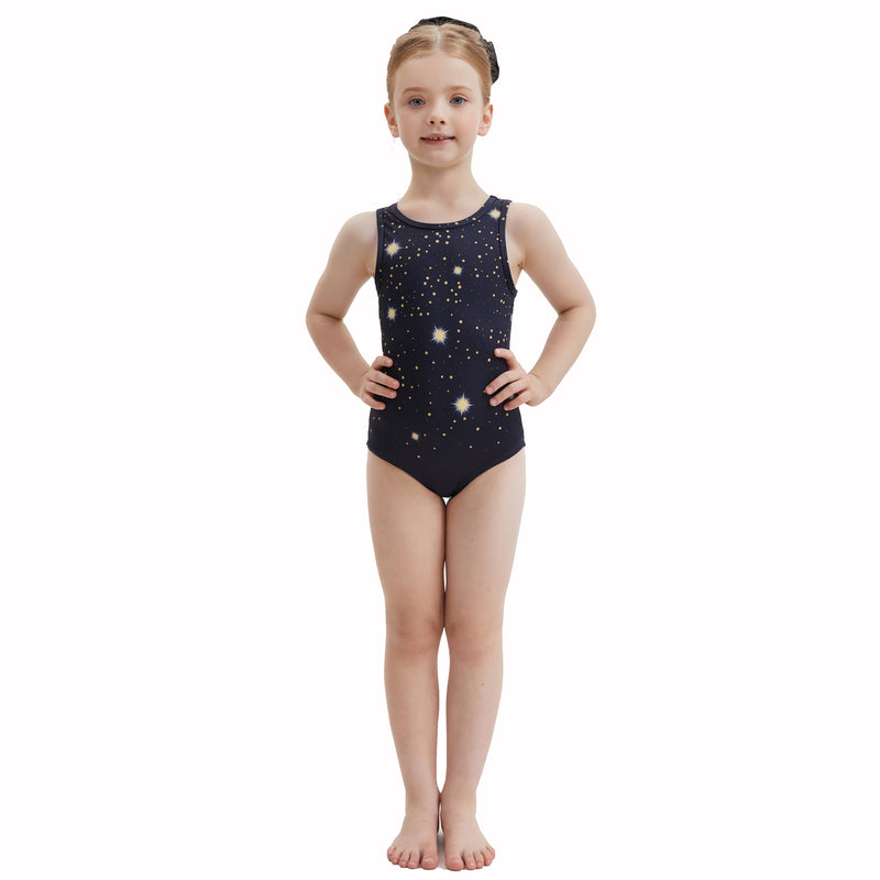 Girls Printed Cross Back Gymnastics Leotard 3 Piece Set With Shorts & Hair Scrunchie