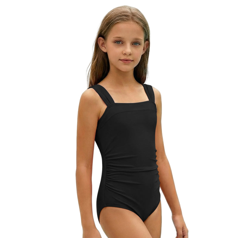 Girls One Piece Swimsuit 7‑16Y Adjustable Strap Tummy Control Full Lined Teen Bathing Suit