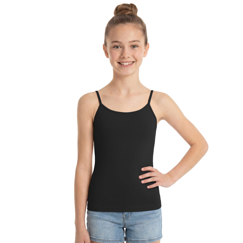 Girls Spaghetti Strap Cami Tank Top 9-16Y Soft Stretchy Undershirt for Lounge Daily