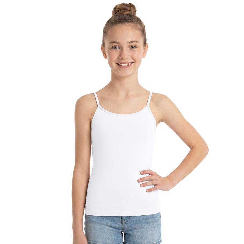 Girls Spaghetti Strap Cami Tank Top 9-16Y Soft Stretchy Undershirt for Lounge Daily