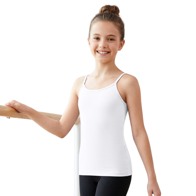 Girls Spaghetti Strap Cami Tank Top 9-16Y Soft Stretchy Undershirt for Lounge Daily
