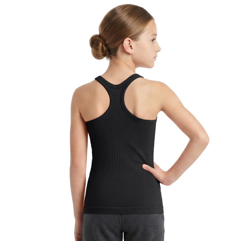 Girls Racerback Ribbed Tank Top 9-16Y Seamless Undershirt for Sport Lounge Daily