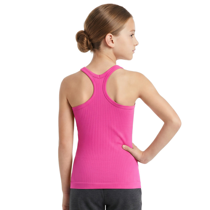 Girls Racerback Ribbed Tank Top 9-16Y Seamless Undershirt for Sport Lounge Daily