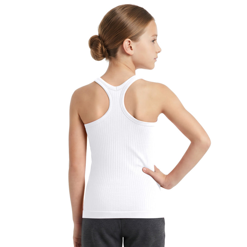Girls Racerback Ribbed Tank Top 9-16Y Seamless Undershirt for Sport Lounge Daily