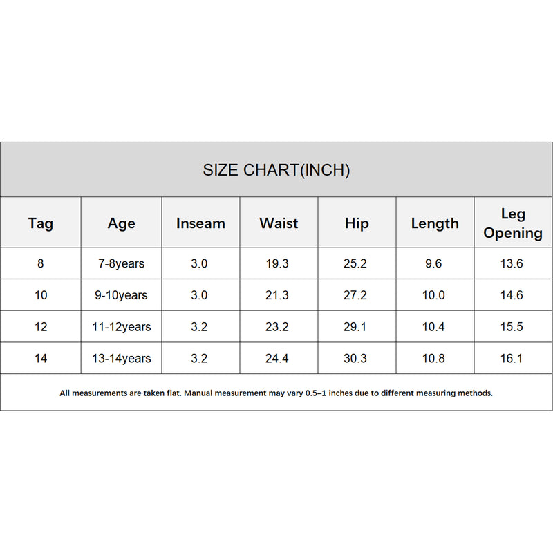 Girls High Waist Biker Shorts Scalloped Hem Workout Shorts with Hidden Pocket for 7-14Y