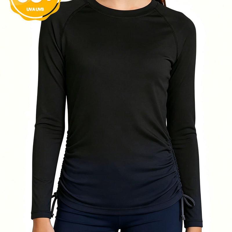 ANFERRY Girls Rash Guard Long Sleeve UPF50+ Sun Protection Swim Top Outdoor Athletic Shirts,Sizes 7-16