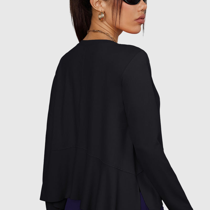 Long Sleeve Asymmetric Hem Athletic Top