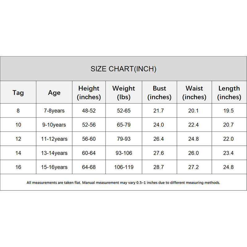 Girls 7-16Y Scallop Trim V Neck One Piece Swim Dress Adjustable Spaghetti Straps Bathing Suit