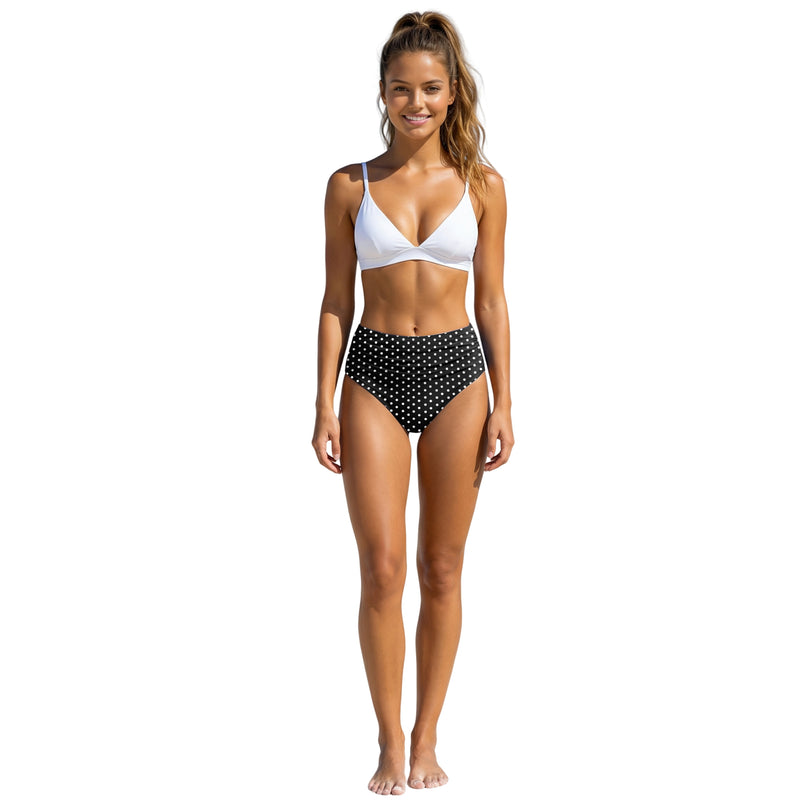 Women High Waisted Bikini Bottom Ruched Tummy Control Swimsuit Bottom