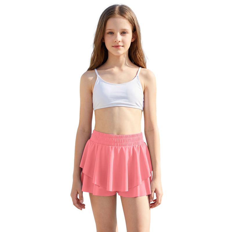 Girls 7-16Y Swim Skirt Layered Ruffle Elastic Waist Lined Bathing Bottom
