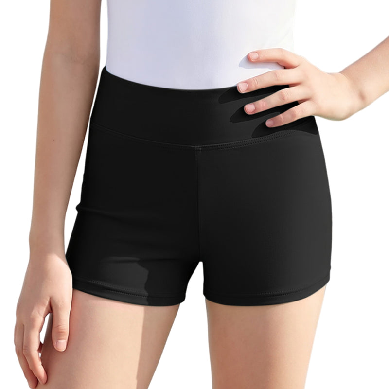 Girls 7-16Y High Waist Swim Shorts Solid Color Boy Short Bathing Bottom