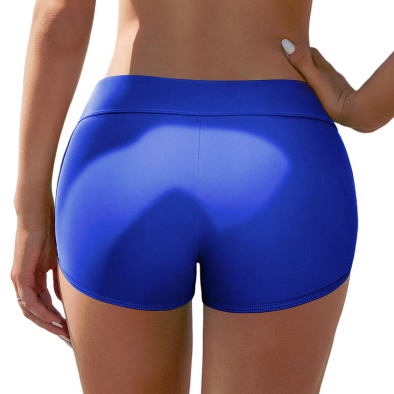 Women's High Waisted Side V Slit Swim Shorts