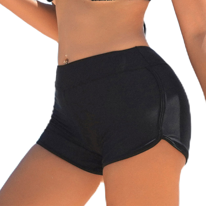 Women's High Waisted Side V Slit Swim Shorts