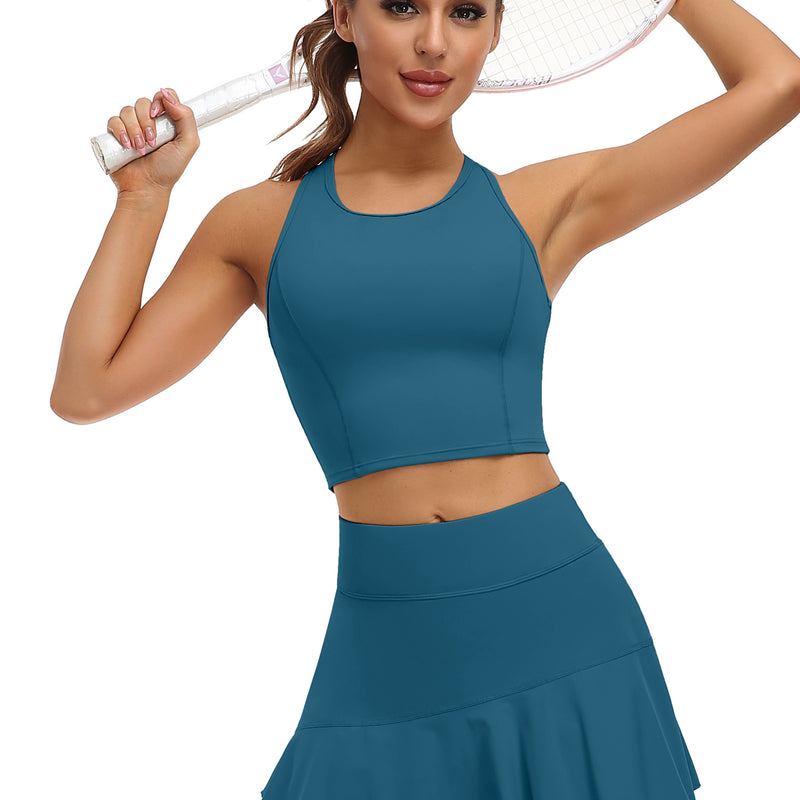 Women's Racerback 2-Piece Pocket Active Tennis Dress with Shorts